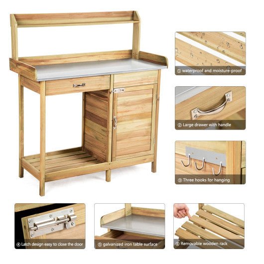  - Outdoor Garden Wooden Work Station Potting Bench - Outdoor Style Company