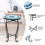  - Outdoor Indoor Steel Accent Plant Stand Cobalt Table - Outdoor Style Company