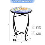  - Outdoor Indoor Steel Accent Plant Stand Cobalt Table - Outdoor Style Company