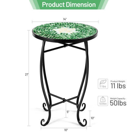  - Outdoor Indoor Steel Accent Plant Stand Cobalt Table - Outdoor Style Company