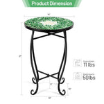  - Outdoor Indoor Steel Accent Plant Stand Cobalt Table - Outdoor Style Company