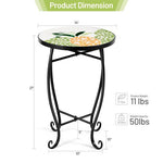  - Outdoor Indoor Steel Accent Plant Stand Cobalt Table - Outdoor Style Company