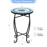  - Outdoor Indoor Steel Accent Plant Stand Cobalt Table - Outdoor Style Company