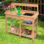  - Outdoor Lawn Patio Potting Bench Storage Table Shelf - Outdoor Style Company