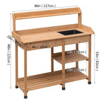  - Outdoor Lawn Patio Potting Bench Storage Table Shelf - Outdoor Style Company