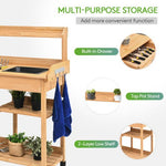  - Outdoor Lawn Patio Potting Bench Storage Table Shelf - Outdoor Style Company