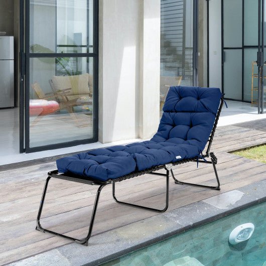  - Outdoor Lounge Chaise Cushion with String Ties for Garden Poolside - Outdoor Style Company