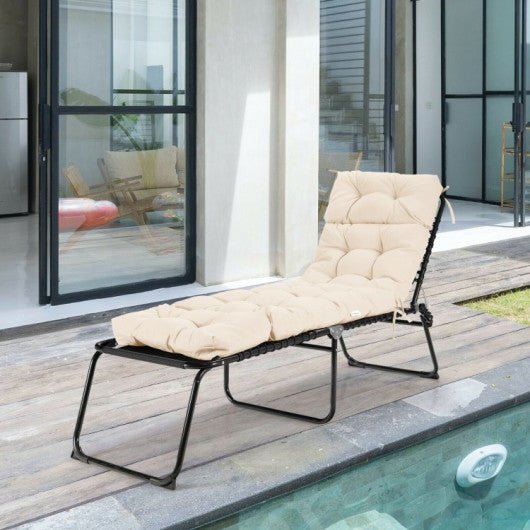  - Outdoor Lounge Chaise Cushion with String Ties for Garden Poolside - Outdoor Style Company