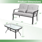  - Outdoor Loveseat Chair Set with Coffee Table and Seat Back Cushions - Outdoor Style Company