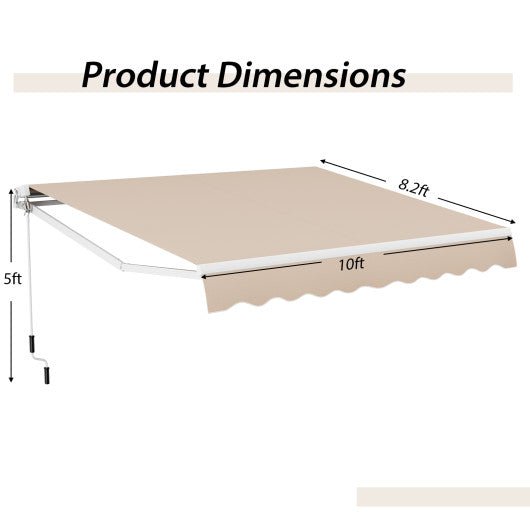  - Outdoor Manual Retractable Awning Cover Shelter Patio Sun Shade - Outdoor Style Company