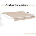  - Outdoor Manual Retractable Awning Cover Shelter Patio Sun Shade - Outdoor Style Company