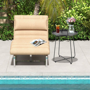  - Outdoor Metal Patio End Side Table Weather Resistant with Handle - Outdoor Style Company