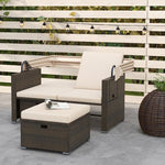  - Outdoor Patio Rattan Daybed with Retractable Canopy and Adjustable Backrests - Outdoor Style Company