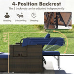  - Outdoor Patio Rattan Daybed with Retractable Canopy and Adjustable Backrests - Outdoor Style Company