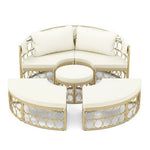  - Outdoor Patio Round Daybed with Retractable Canopy and Soft Cushions - Outdoor Style Company