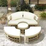  - Outdoor Patio Round Daybed with Retractable Canopy and Soft Cushions - Outdoor Style Company