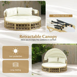  - Outdoor Patio Round Daybed with Retractable Canopy and Soft Cushions - Outdoor Style Company