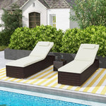  - Outdoor PE RattanChaise Lounge with 6 - level Backrest - Outdoor Style Company