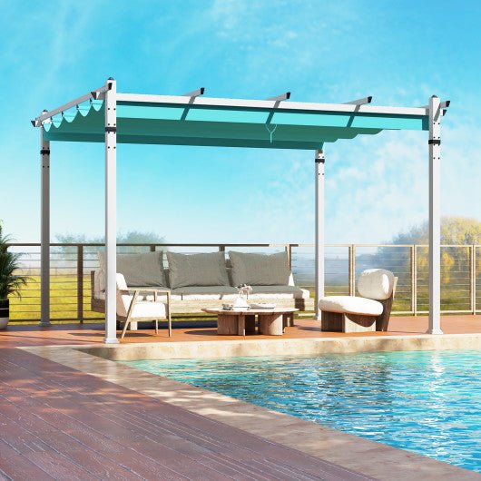  - Outdoor Pergola with Retractable Canopy and Aluminum Frame - Outdoor Style Company