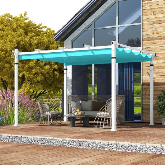  - Outdoor Pergola with Retractable Canopy and Aluminum Frame - Outdoor Style Company