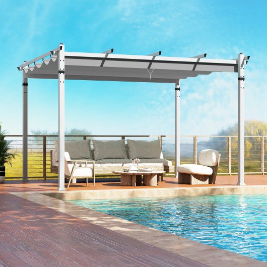  - Outdoor Pergola with Retractable Canopy and Aluminum Frame - Outdoor Style Company