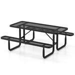  - Outdoor Picnic Table and Bench Set for 8 Person with Seats and Mesh Grid - Outdoor Style Company