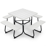  - Outdoor Picnic Table with 4 Benches and Umbrella Hole - Outdoor Style Company