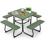  - Outdoor Picnic Table with 4 Benches and Umbrella Hole - Outdoor Style Company