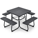  - Outdoor Picnic Table with 4 Benches and Umbrella Hole - Outdoor Style Company