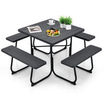  - Outdoor Picnic Table with 4 Benches and Umbrella Hole - Outdoor Style Company