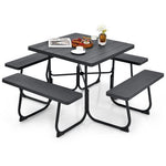  - Outdoor Picnic Table with 4 Benches and Umbrella Hole - Outdoor Style Company