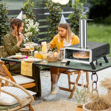  - Outdoor Pizza Oven Portable Wood Pellet Pizza Stove with 12 Inch Round Rotatable Pizza Stone - Outdoor Style Company