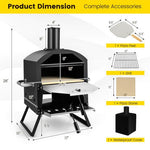  - Outdoor Pizza Oven with Anti - scalding Handles and Foldable Legs - Outdoor Style Company