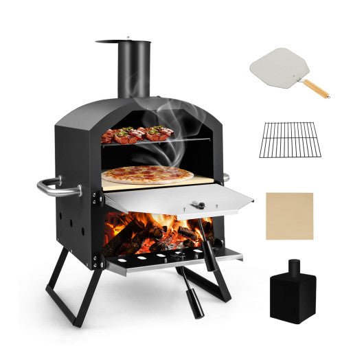  - Outdoor Pizza Oven with Anti - scalding Handles and Foldable Legs - Outdoor Style Company