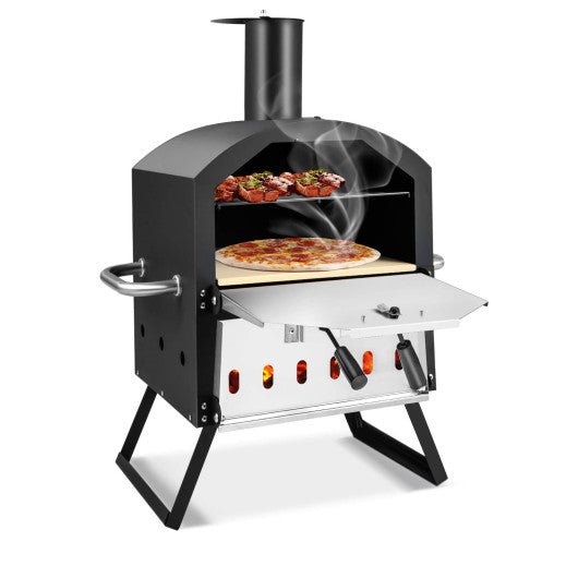  - Outdoor Pizza Oven with Anti - scalding Handles and Foldable Legs - Outdoor Style Company