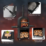  - Outdoor Pizza Oven with Protective Cover and Grill Racks and Built - in Thermometer - Outdoor Style Company