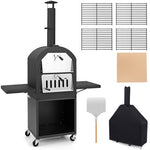  - Outdoor Pizza Oven with Protective Cover and Grill Racks and Built - in Thermometer - Outdoor Style Company