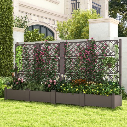  - Outdoor Planter Box Self - Watering Raised Garden Bed Trellis with Water Level Indicator - Outdoor Style Company