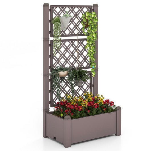  - Outdoor Planter Box Self - Watering Raised Garden Bed Trellis with Water Level Indicator - Outdoor Style Company