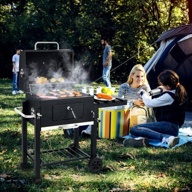  - Outdoor Portable Charcoal Grill with Side Table - Outdoor Style Company