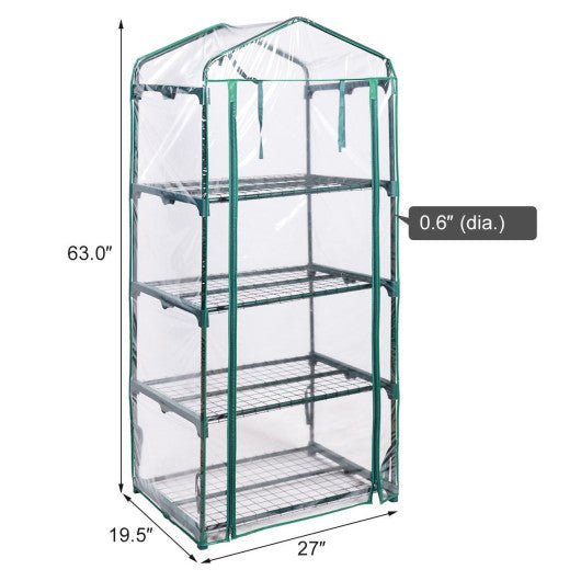  - Outdoor Portable Mini 4 Shelves Greenhouse - Outdoor Style Company