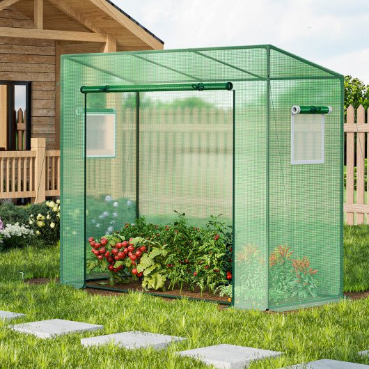  - Outdoor Portable Walk - in Greenhouse with PE Cover Heavy - Duty Metal Frame Roll - up Zipper Door - Outdoor Style Company