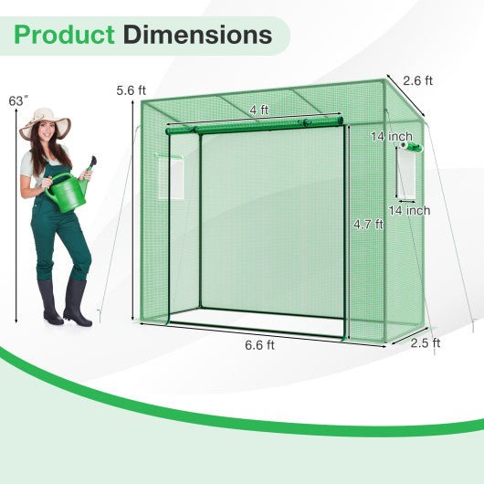  - Outdoor Portable Walk - in Greenhouse with PE Cover Heavy - Duty Metal Frame Roll - up Zipper Door - Outdoor Style Company