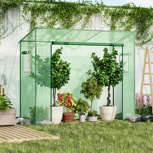  - Outdoor Portable Walk - in Greenhouse with PE Cover Heavy - Duty Metal Frame Roll - up Zipper Door - Outdoor Style Company