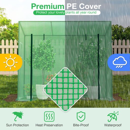  - Outdoor Portable Walk - in Greenhouse with PE Cover Heavy - Duty Metal Frame Roll - up Zipper Door - Outdoor Style Company