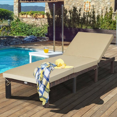  - Outdoor Rattan Adjustable Cushioned Chaise - Outdoor Style Company