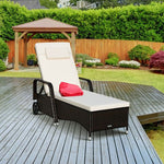  - Outdoor Recliner Cushioned Chaise Lounge with Adjustable Backrest - Outdoor Style Company