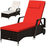  - Outdoor Recliner Cushioned Chaise Lounge with Adjustable Backrest - Outdoor Style Company