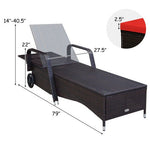  - Outdoor Recliner Cushioned Chaise Lounge with Adjustable Backrest - Outdoor Style Company