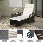  - Outdoor Recliner Cushioned Chaise Lounge with Adjustable Backrest - Outdoor Style Company